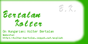 bertalan kolter business card